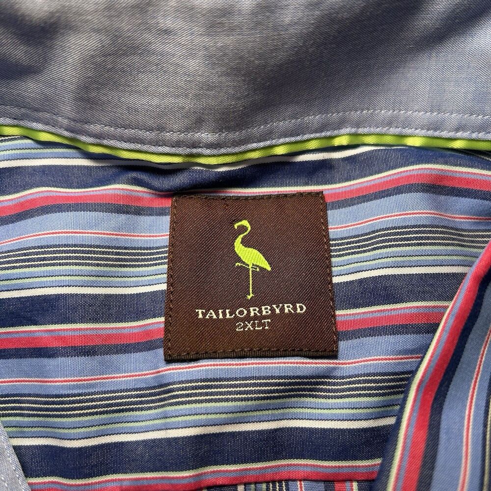 NWT Tailorbyrd Long Sleeve Button Down Shirt Striped Casual Men's 2XLT - Picture 5 of 7